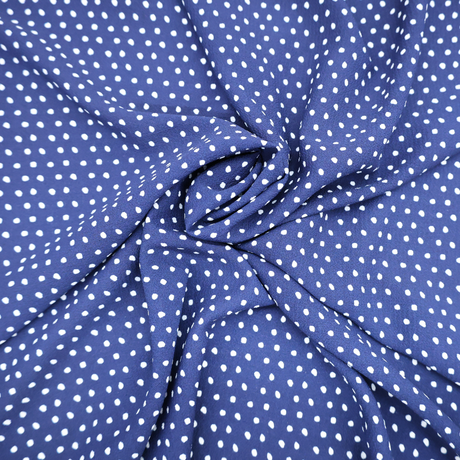 Crepe Chiffon Fabric with White Dot Design(#CC01) By Yard