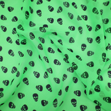Fluorescent Green Skull Print Chiffon(#FC01) by Yard