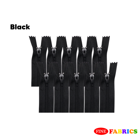 5 / 10 pcs Zippers – Assorted Colors, 18"/ 24", Closed-End, Durable Polyester & Plastic Teeth for Sewing, Crafts, DIY Projects