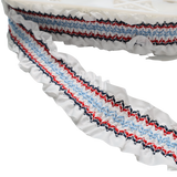 White Smocked Embroidered Ruffle Trim – 2 1/4" / 10 Yards