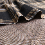 Stretch Plaid Double Knit Fabric (Beige/Black) - By the Yard