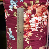 Double Brushed Jersey Knit Fabric Floral Rose Print(#IT608) - By The Yard