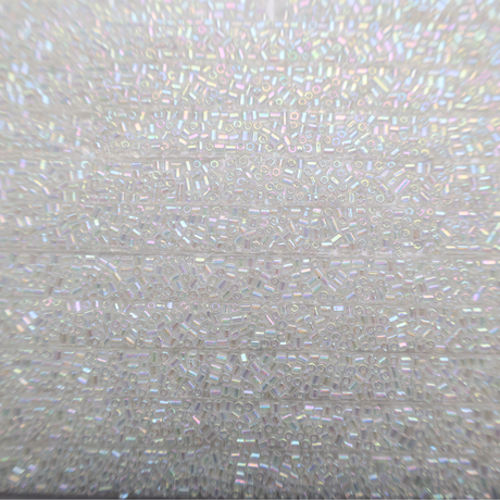 Iridescent Bugle Bead Trim - 0.5 Inch/10YDS (#SIL15)