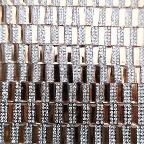 Bronze Gold mirror beads Rhinestone Trim - 0.5 Inch/10YDS (#Tawny11)