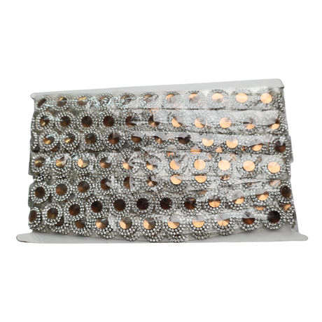 Round Rhinestone Circle Trim - 3/4 Inch/10YDS (2 Colors)