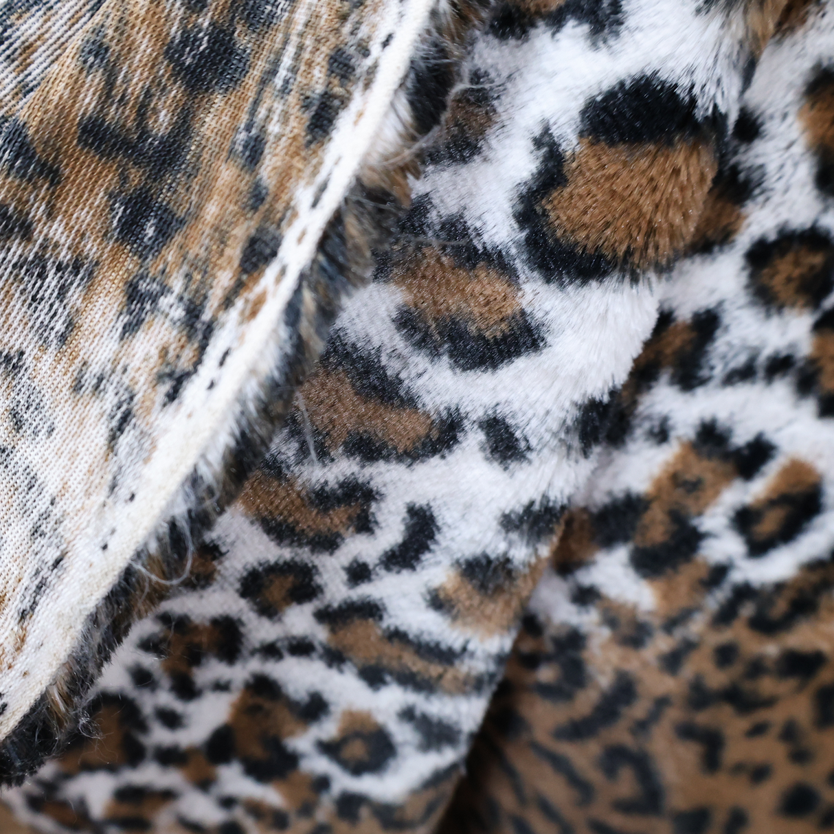 Leopard Print Faux Fur Fabric – Soft Short Pile (#FF10) By the Yard