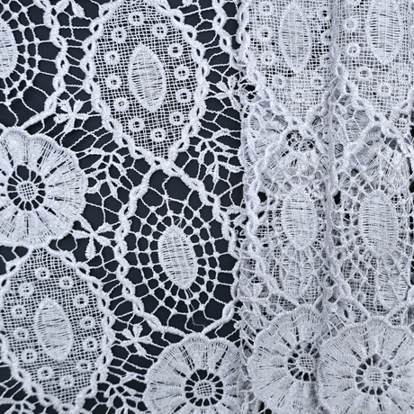 Embroidered Lace Fabric –  Light Gray(#ELA02)/By Yard