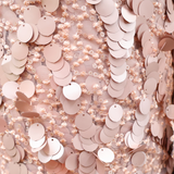 Rose Gold Oversized Sequin Mesh Fabric – Approx. 3/4" Sequins(#SPI02)By Yard