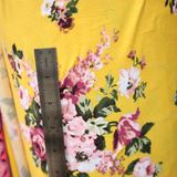 Double Brushed Jersey Knit Fabric/Yellow Floral Bouquet(#IT610) - By The Yard