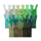 All Purpose, Plastic Invisible Zippers -18", Green Shade