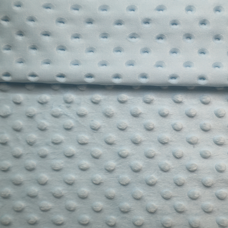 Minky Dot Fabric - Baby Blue(#MIN01) by Yard