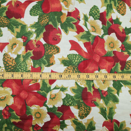 Christmas Print Fabric(3Type) – Cotton Blend, Festive Holiday Design By Yard