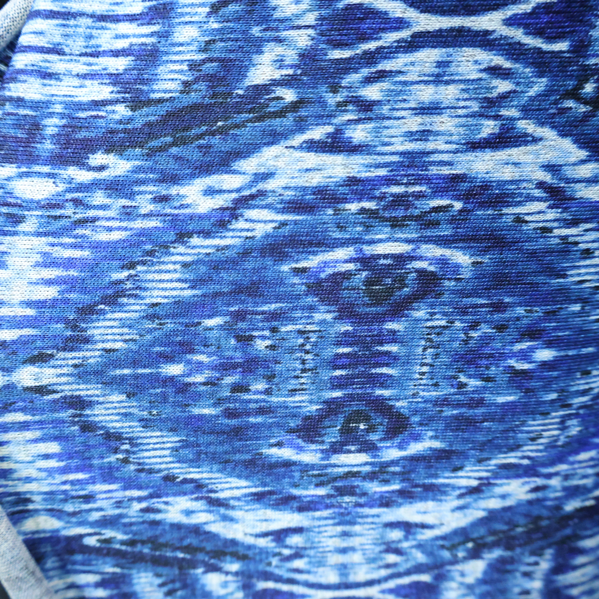 Blue Abstract Print Jersey Knit Fabrice(#IT624) - By the Yard