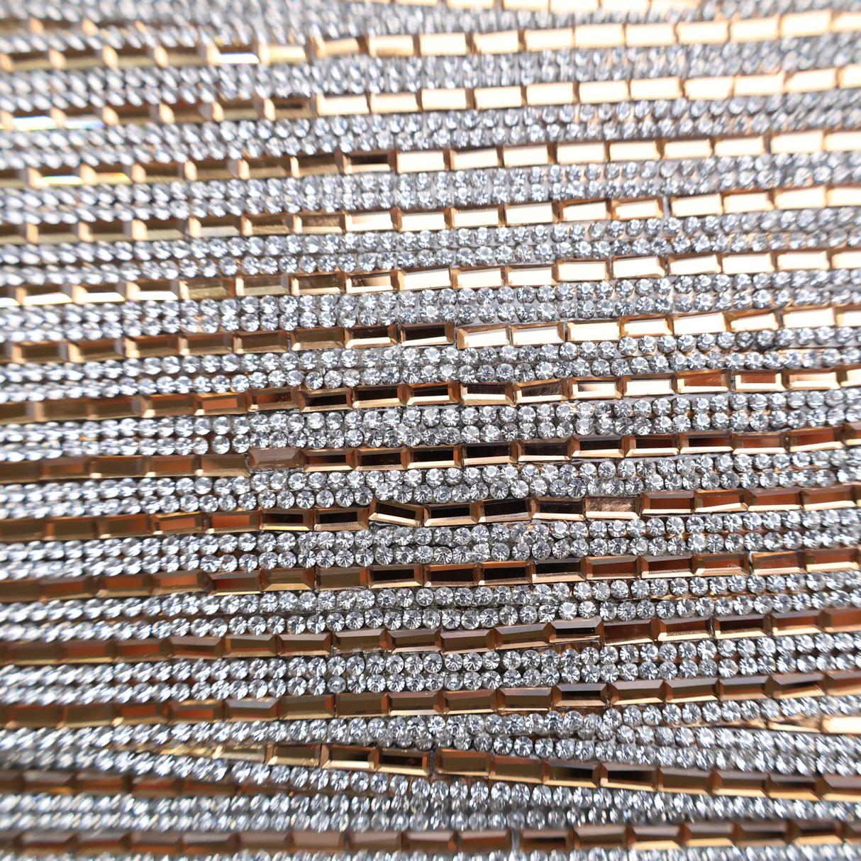 Gold Mirror Bar & Rhinestone Trim - 0.5 Inch/10YDS (#GD10)