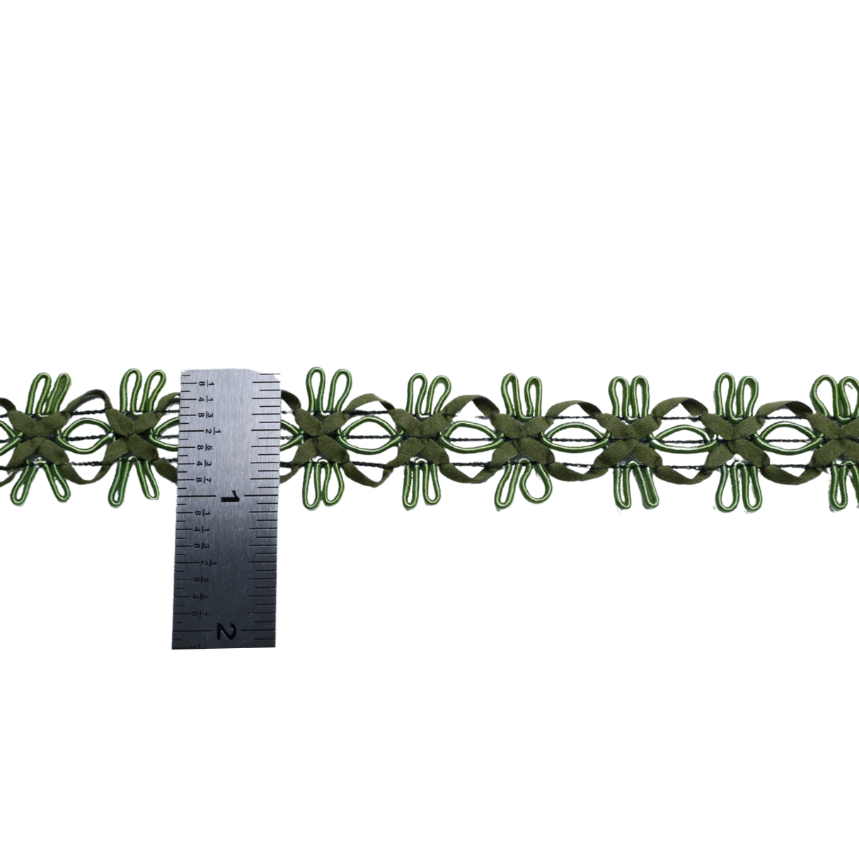 Olive Decorative Loop Trim – 1" / 10 Yards