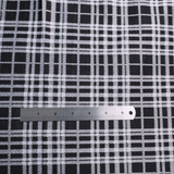Stretch Plaid Double Knit Fabric ( Black /  White ) - By the Yard