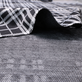 Stretch Plaid Double Knit Fabric ( Black /  White ) - By the Yard