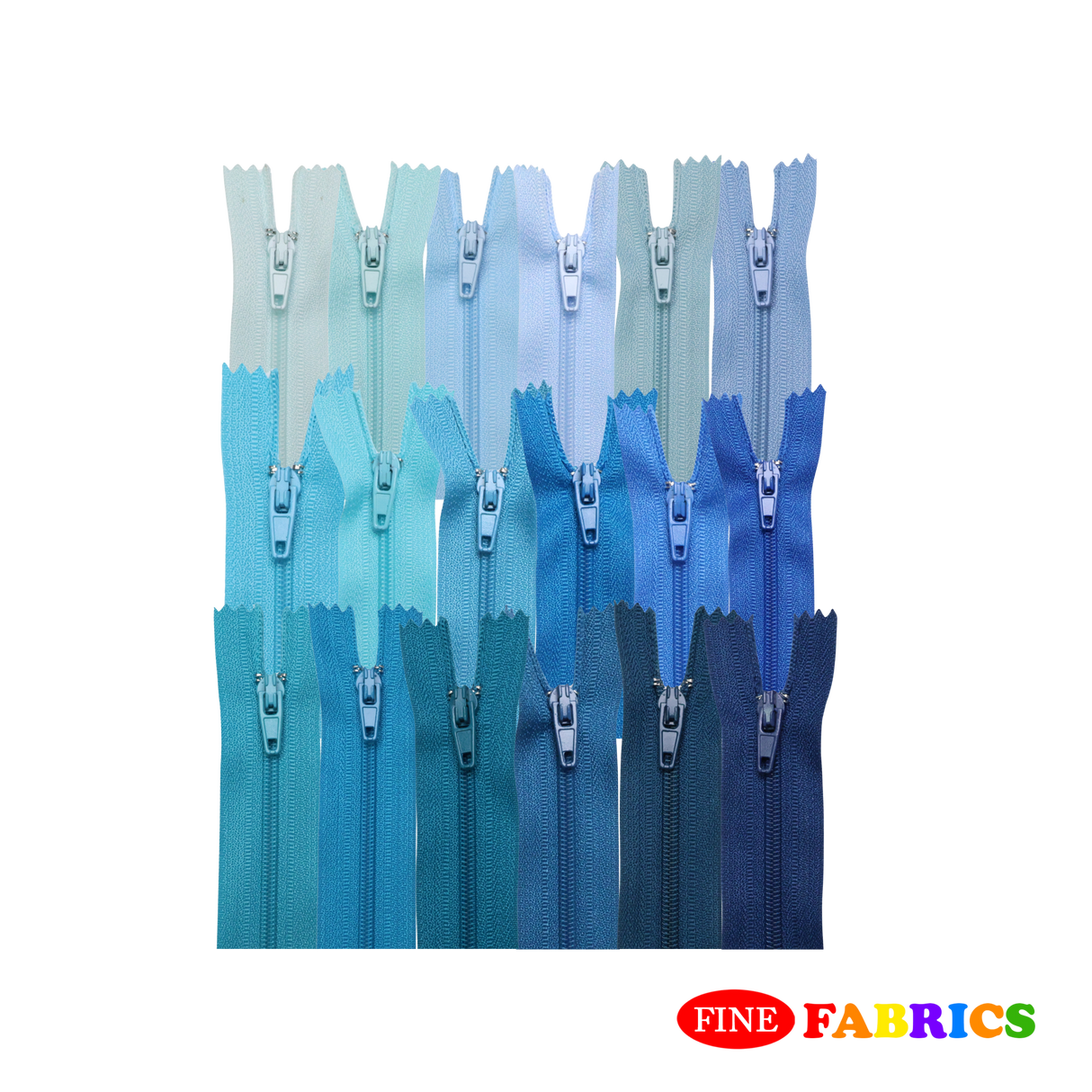 Plastic Normal Zippers: 18", Closed-End, All-Purpose, BLUE Shade