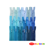 Plastic Normal Zippers: 18", Closed-End, All-Purpose, BLUE Shade