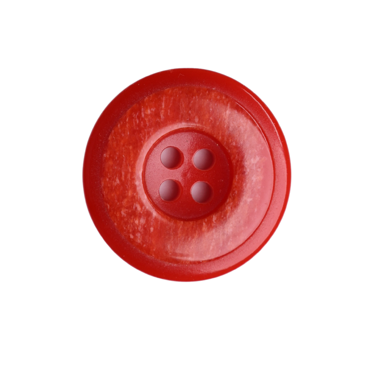RENO Button : Red(#6611),  4-Hole, 4 Sizes, by Dozen(12 pcs)/Gross(144 pcs)