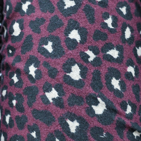 French Terry Knit Fabric/Leopard Print - By the Yard