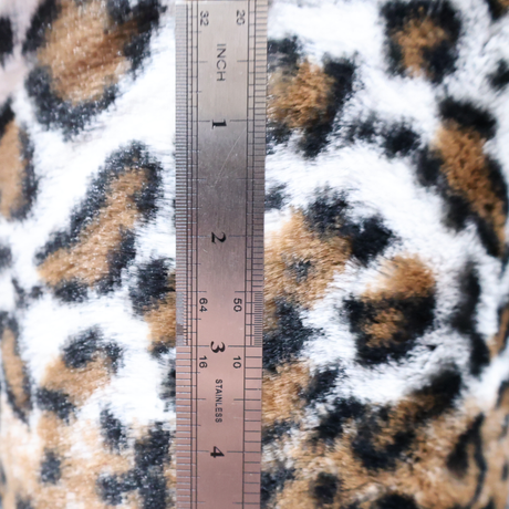 Leopard Print Faux Fur Fabric – Soft Short Pile (#FF10) By the Yard