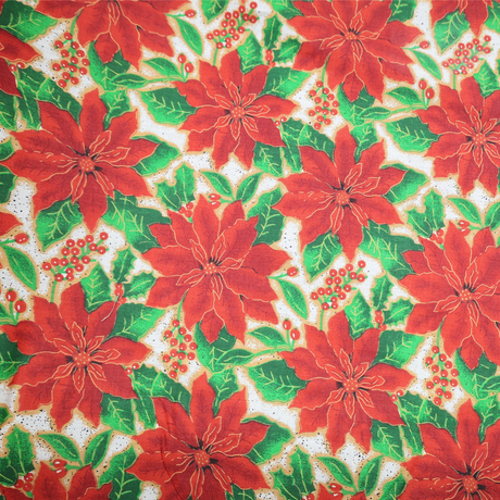 Christmas Print Fabric(3Type) – Cotton Blend, Festive Holiday Design By Yard