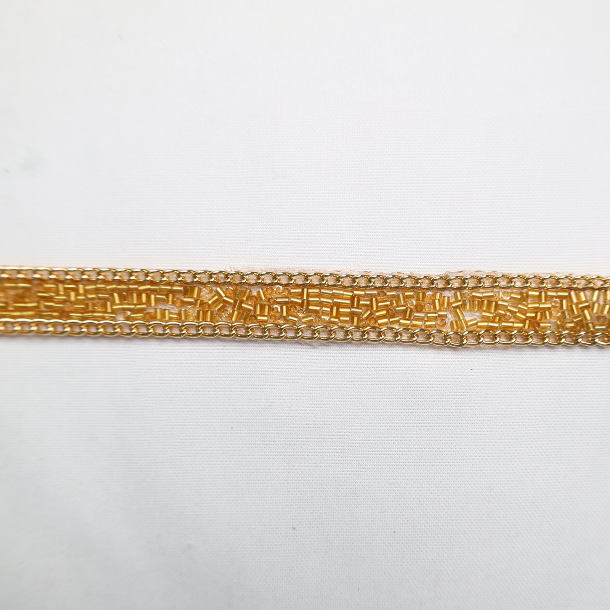 Gold Beaded Chain Trim - 0.5 Inch/10YDS (#GD03)