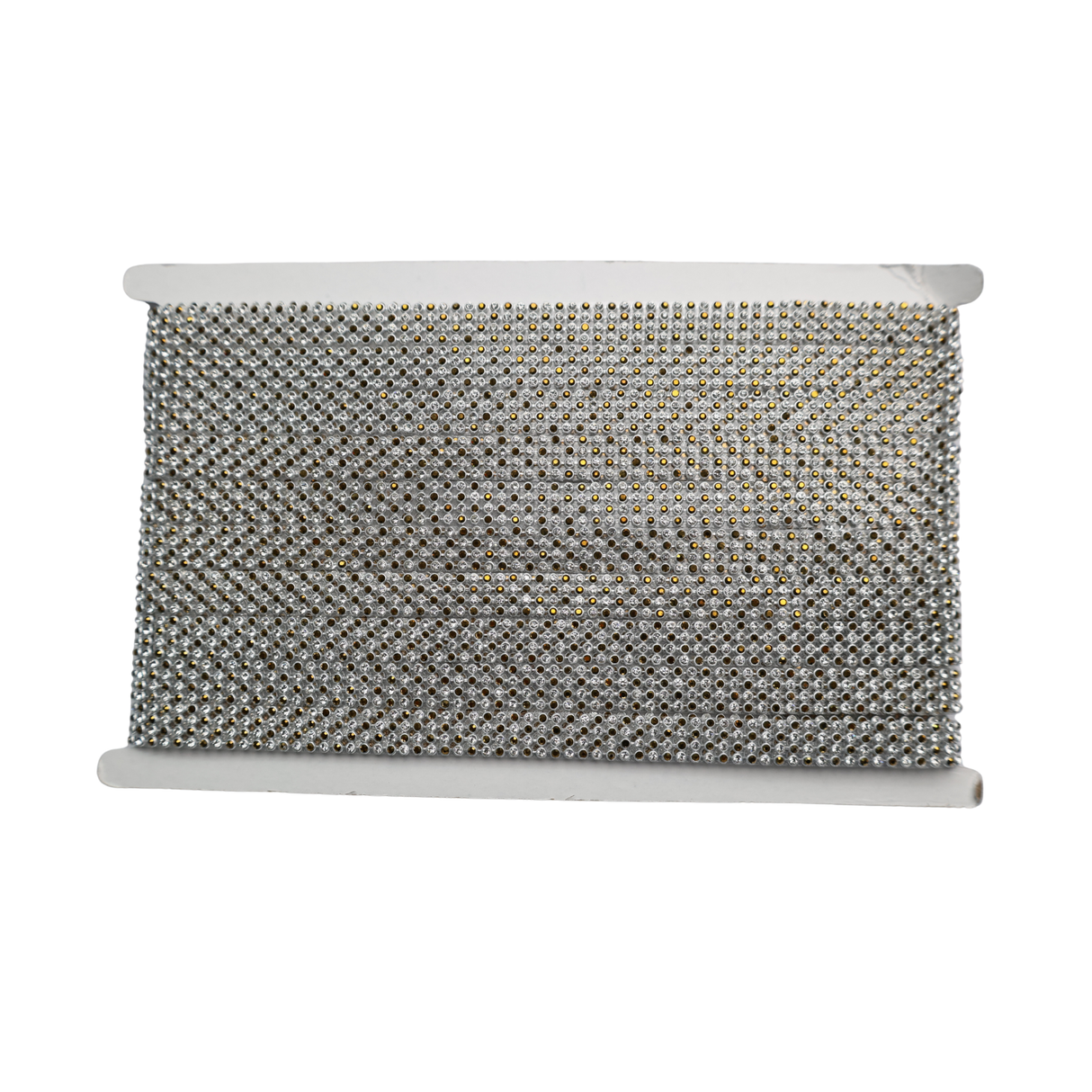 Silver & Gold Double Row Rhinestone Trim - 1/2 Inch/10YDS (#SIL26)