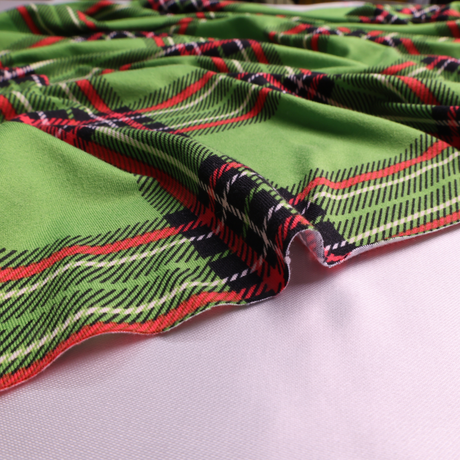 Plaid Double Brushed Poly Spandex Jersey Knit Fabric (5 Colors) – By the Yard