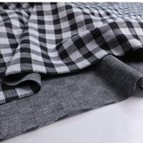 Black & White Check Double Knit Fabric