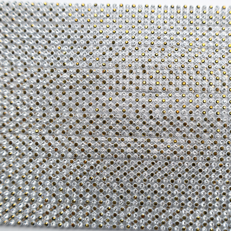 Silver & Gold Double Row Rhinestone Trim - 1/2 Inch/10YDS (#SIL26)