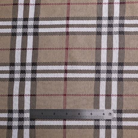 Classic Check Double Knit – Beige/Black - By the Yard