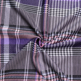 Pink/Purple Check Double Knit Fabric - By the Yard