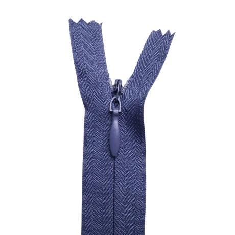 All Purpose, Plastic Invisible Zippers -18", Blue Shade