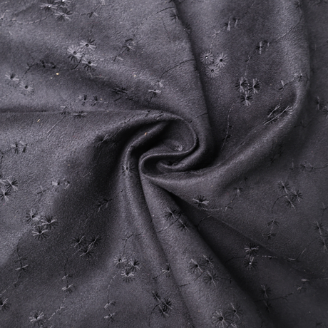Embroidered Faux Suede Fabric – By the Yard