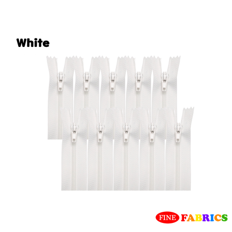5 / 10 pcs Zippers – Assorted Colors, 18"/ 24", Closed-End, Durable Polyester & Plastic Teeth for Sewing, Crafts, DIY Projects