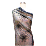 Holographic Sequin Mesh Fabric – Iridescent Firework Design(#SPI06) By the Yard