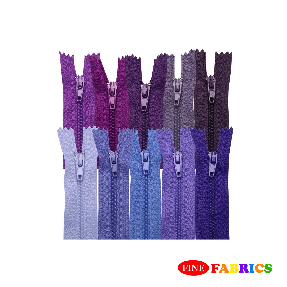 Plastic  Normal Zippers: 24", Closed-End, All-Purpose, PURPLE Shade