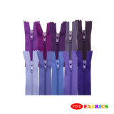 Plastic  Normal Zippers: 24", Closed-End, All-Purpose, PURPLE Shade