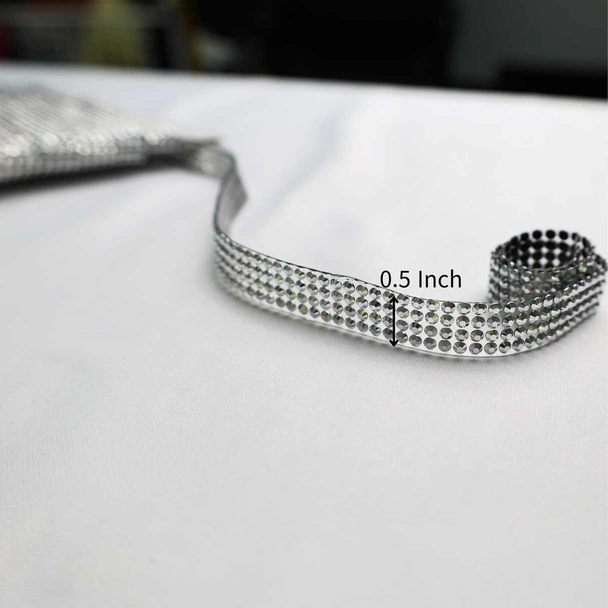 Silver Rhinestone Trim- 0.5 Inch/10YDS (#SIL20)