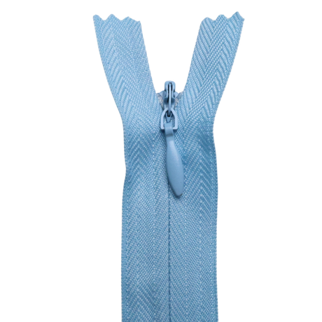 All Purpose, Plastic Invisible Zippers -18", Blue Shade