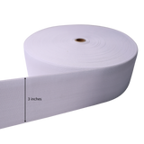 Vinyl Elastic Band: White,  50 Yards, 4 Sizes(1.0"/1.5"/2.0"/3.0")