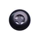AUBURN Button: Black, 4-Hole, 2 Sizes, by Dozen(12 pcs)/Gross(144 pcs)