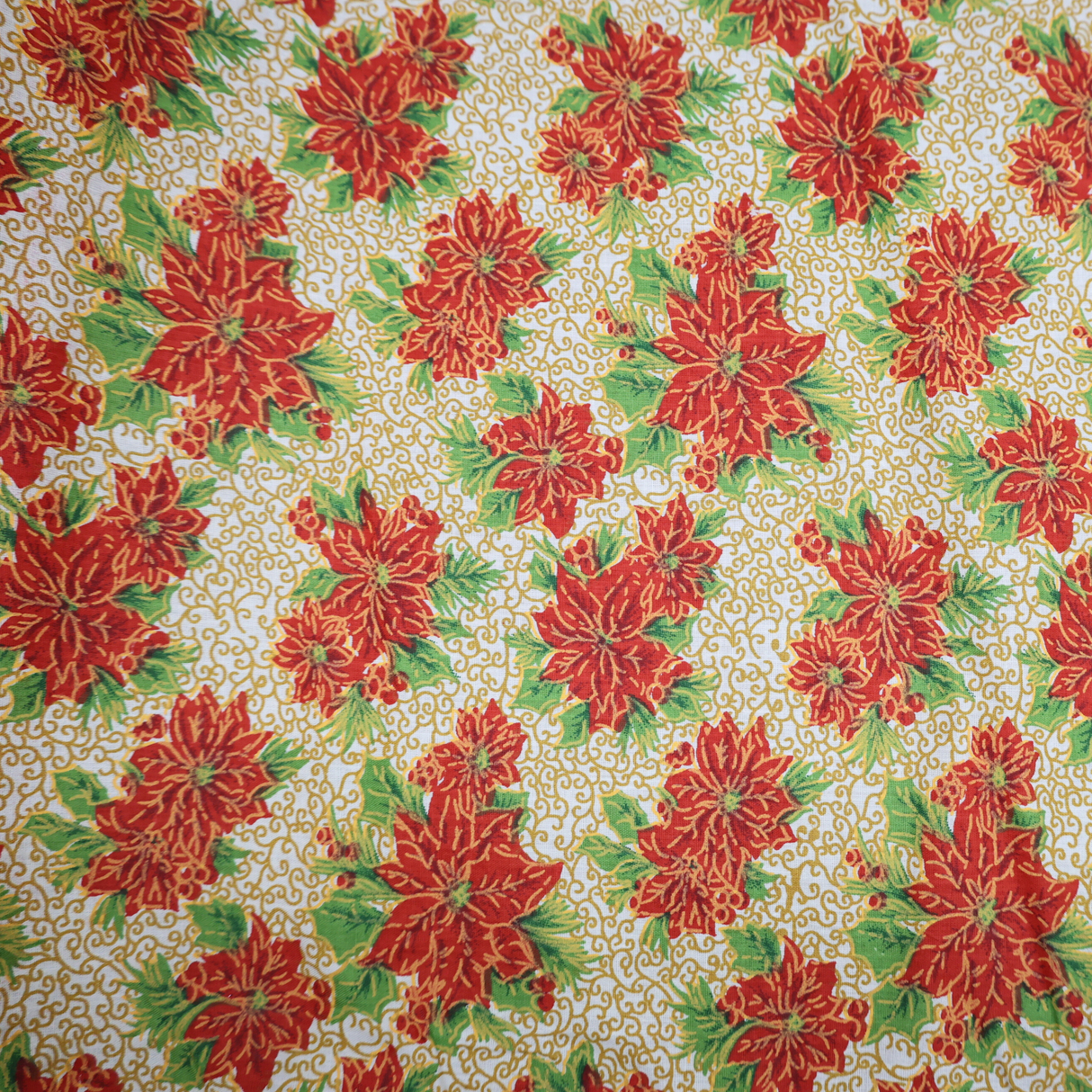 Christmas Print Fabric(3Type) – Cotton Blend, Festive Holiday Design By Yard