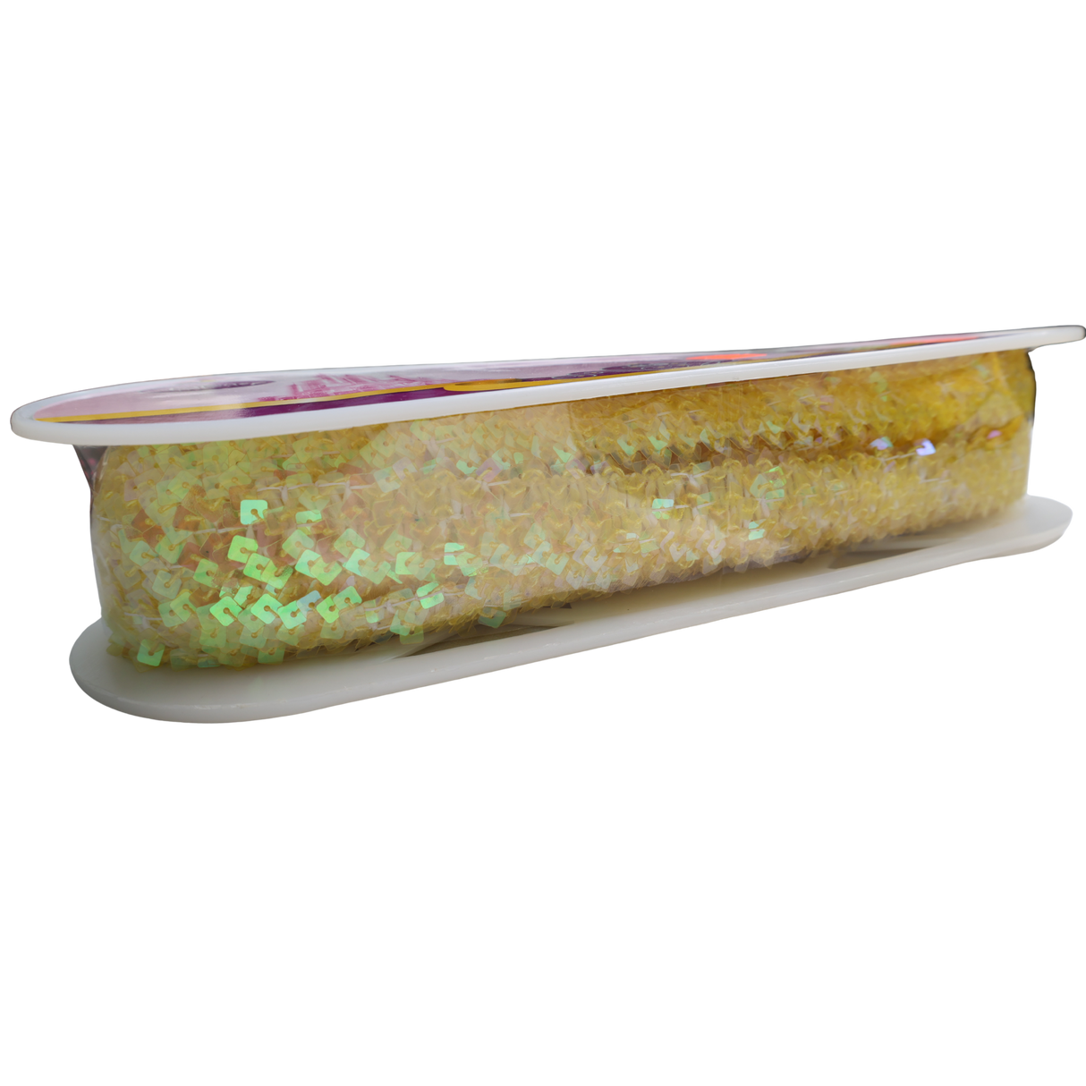 Iridescent Sequin Decorative Trim (Yellow&Navy), 1" Wide (10 Yards)