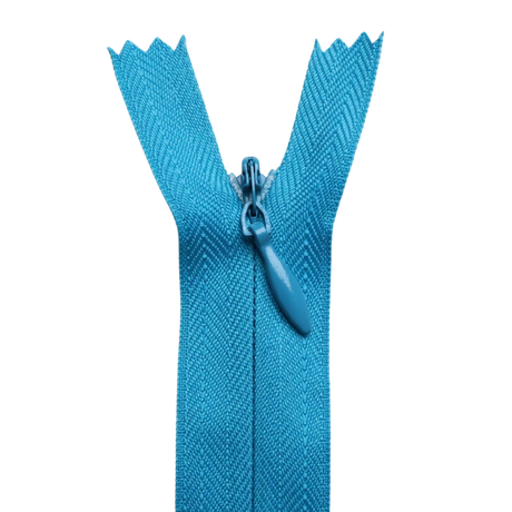 All Purpose, Plastic Invisible Zippers -18", Blue Shade
