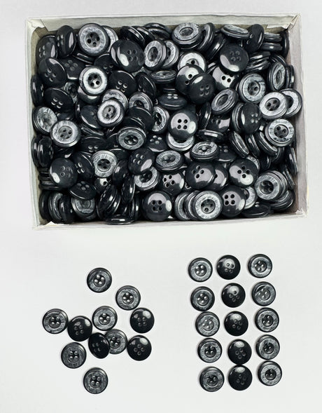 Button, Plastic Resin, RENO Italy, 24L(5/8"), 4 Gross Box, for Sewing & Craft, Art & Deco