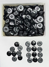 Button, Plastic Resin, RENO Italy, 32L(13/16"), 2 Gross Box, for Sewing & Craft, Art & Deco