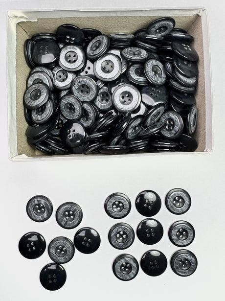 Button, Plastic Resin, RENO Italy, 36L(7/8"), 1 Gross Box, for Sewing & Craft, Art & Deco